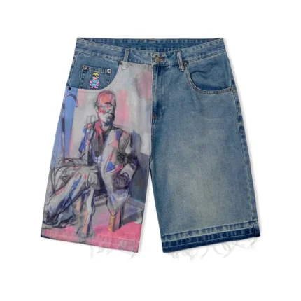 Kidsuper Painted Panel Shorts [Light Wash]