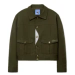 Kidsuper Pocket Detail Cropped Linen Coat [Forest Green]