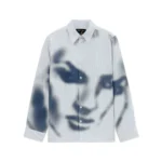 Kidsuper Blurry Face Airbrush Striped Button Up [Black]