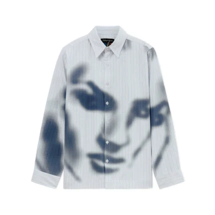 Kidsuper Blurry Face Airbrush Striped Button Up [Black]