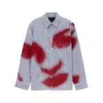 Kidsuper Blurry Face Airbrush Striped Button Up [Red]