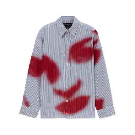 Kidsuper Blurry Face Airbrush Striped Button Up [Red]