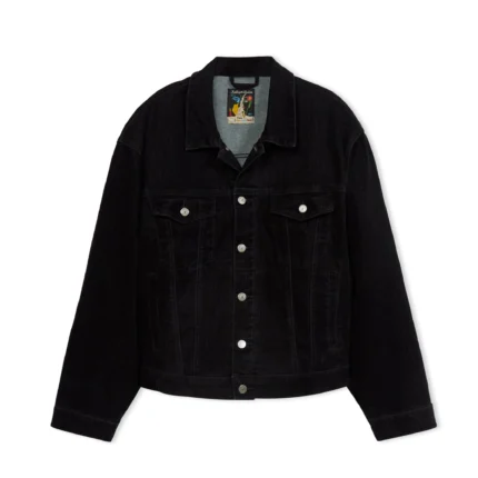 Kidsuper Washed Doves Sueded Denim Top [Black]