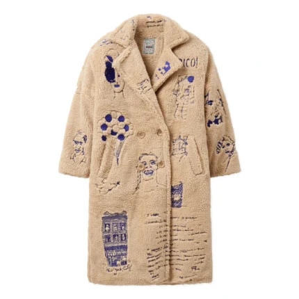 Kidsuper Embroidered Sherpa Fleece Overcoat [Cream]