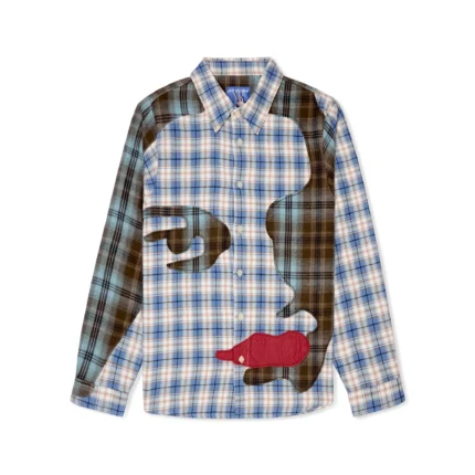 Kidsuper Patchwork Face Flannel Shirt [Blue]
