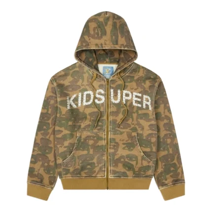 Kidsuper Face Camo Hoodie [Dark Green]