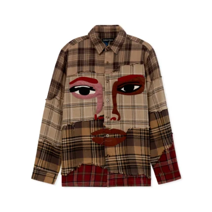 Kidsuper Face Patchwork Flannel [Red]