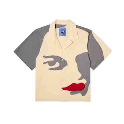 Kidsuper Patchwork Face Linen Camp Shirt [Natural / Brown]